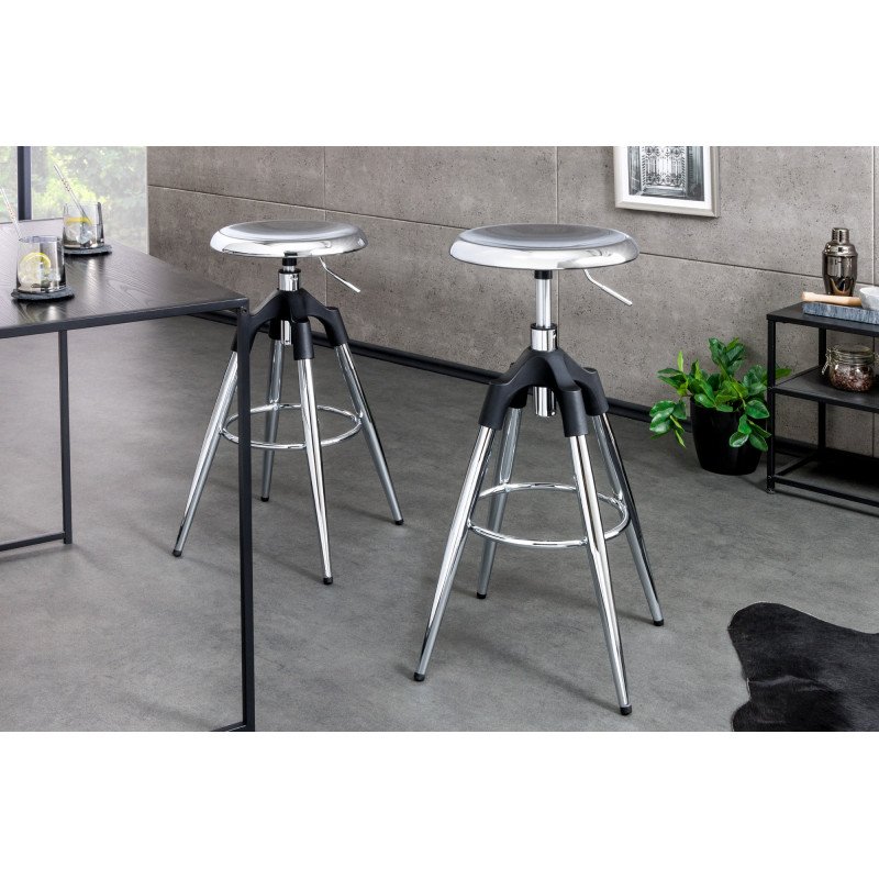 INDUSTRIAL modern fém bárszék - króm