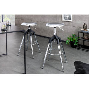 INDUSTRIAL modern fém bárszék - króm INVICTA