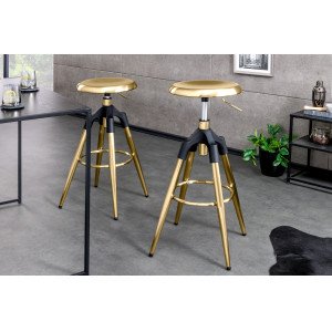 INDUSTRIAL modern fém bárszék - arany INVICTA