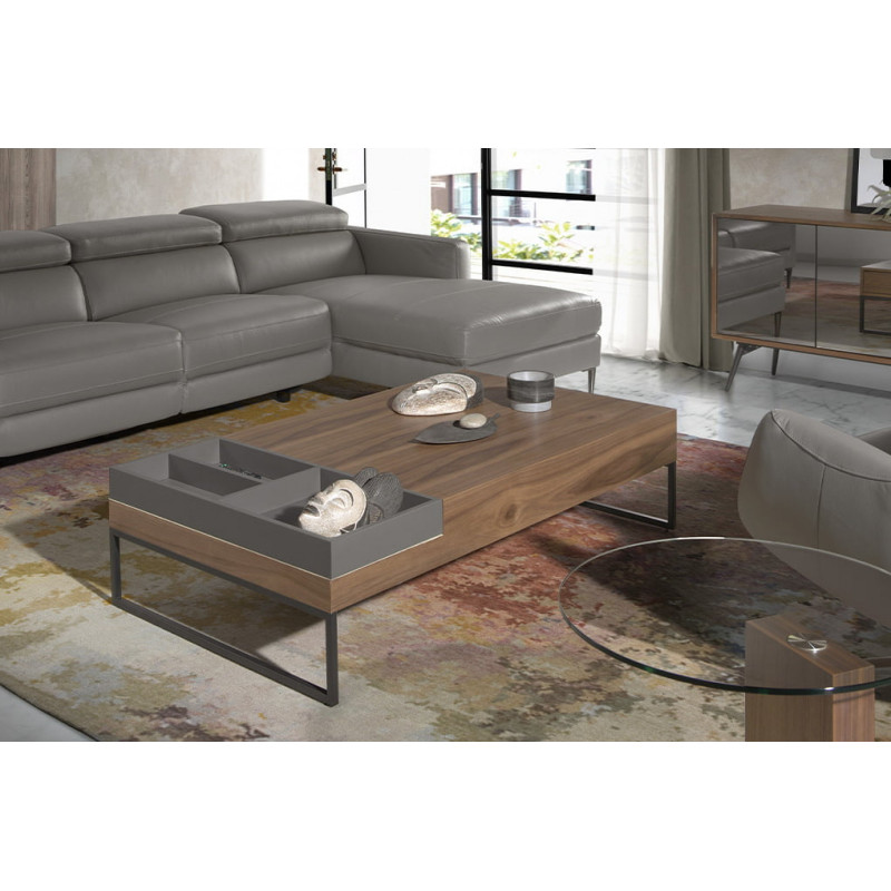 MAELLA design dohányzóasztal - dió - 140cm