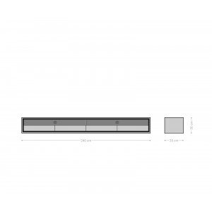 MELVILLE prémium akác fali TV-szekrény - 175/240cm - natúr