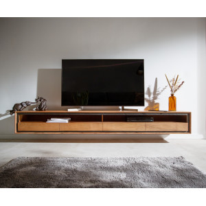 MELVILLE prémium akác fali TV-szekrény - 175/240cm - natúr