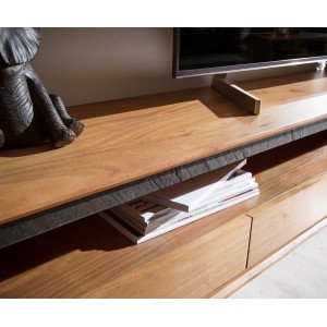 MELVILLE prémium akác fali TV-szekrény - 175/240cm - natúr