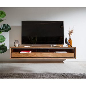 MELVILLE prémium akác fali TV-szekrény - 175/240cm - natúr