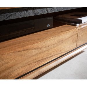 MELVILLE prémium akác fali TV-szekrény - 175/240cm - natúr