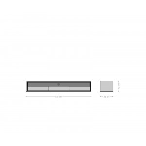 MELVILLE prémium akác fali TV-szekrény - 145/175/240cm
