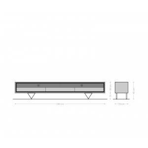 STONEGRACE prémium akác TV-szekrény - 145/175/240cm