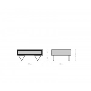 STONEGRACE prémium akác dohányzóasztal - 80cm