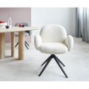 FRANKLIN prémium boucle étkezőszék - fehér/szürke