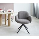 FRANKLIN prémium boucle étkezőszék - fehér/szürke