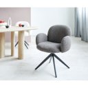 FRANKLIN prémium boucle étkezőszék - fehér/szürke