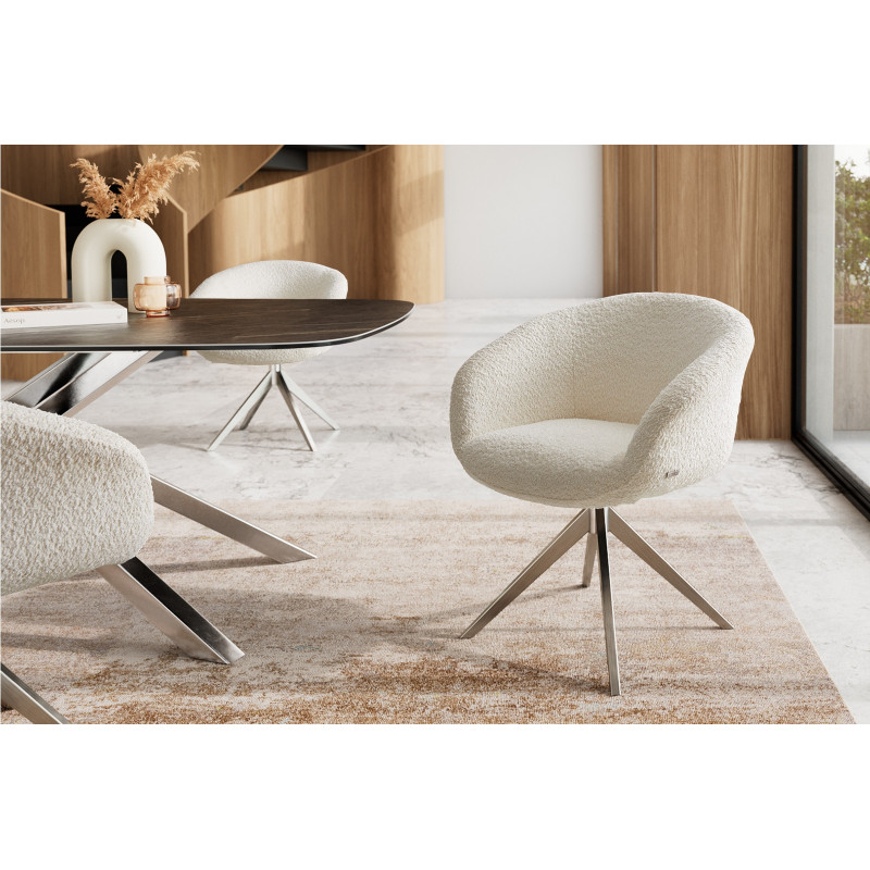 DANA prémium boucle étkezőszék - fehér