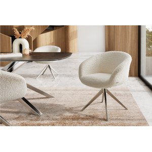 DANA prémium boucle étkezőszék - fehér DELIFE