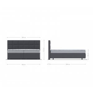 COMFY prémium boxspring ágy - 140/160/180cm - szürke