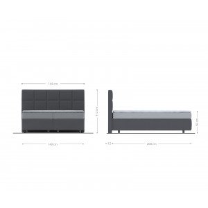 COMFY prémium boxspring ágy - 140/160/180cm - szürke
