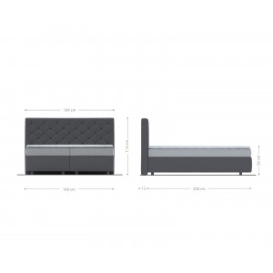 DREAM prémium boxspring ágy - 140/160/180cm - szürke