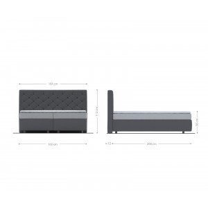 DREAM prémium boxspring ágy - 140/160/180cm - szürke