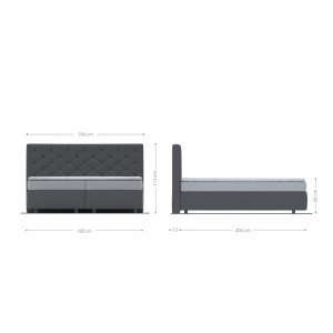 DREAM prémium boxspring ágy - 140/160/180cm - antracit