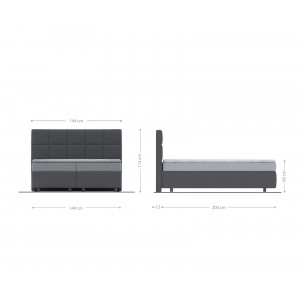COMFY prémium boxspring ágy -160/180cm - antracit