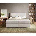 RELAXO prémium boxspring ágy - 140/160/180cm - fehér bouclé
