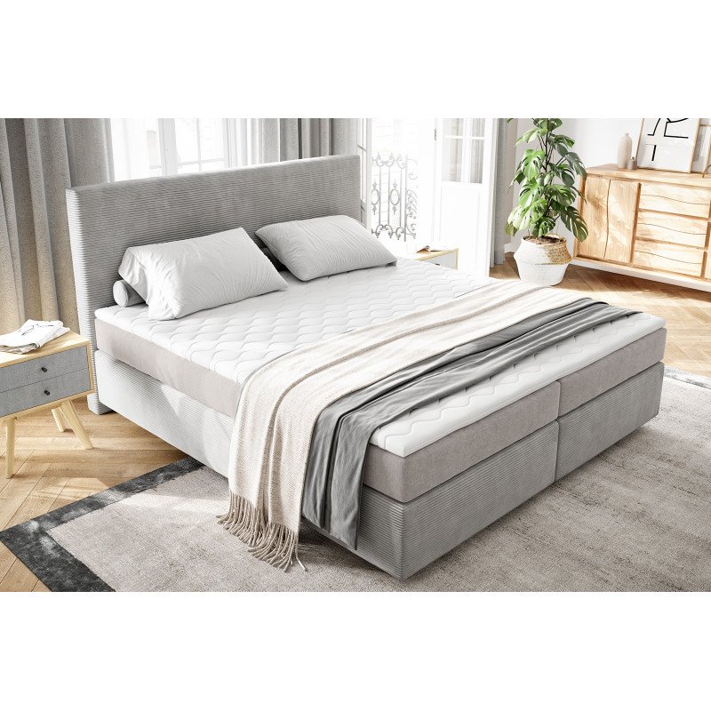 RELAXO prémium boxspring ágy - 140/160/180cm - szürke kordbársony