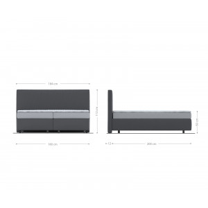 RELAXO prémium boxspring ágy - 140/160/180cm - szürke kordbársony