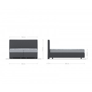 RELAXO prémium boxspring ágy - 140/160/180cm - szürke kordbársony