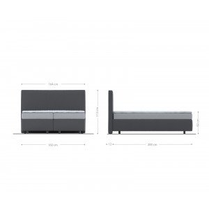 RELAXO prémium boxspring ágy - 160/180cm - szürke kordbársony