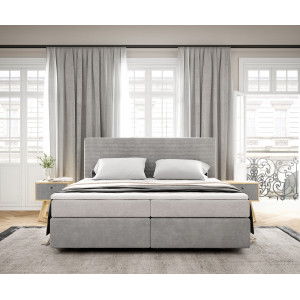 RELAXO prémium boxspring ágy - 160/180cm - szürke kordbársony