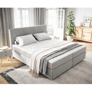 RELAXO prémium boxspring ágy - 160/180cm - szürke kordbársony