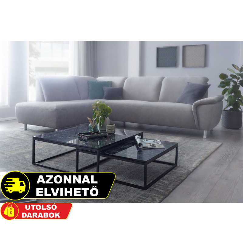 HORIZONTE design dohányzóasztal szett - fekete