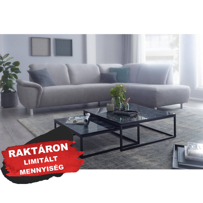 HORIZONTE design dohányzóasztal szett - fekete
