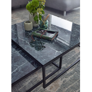 HORIZONTE design dohányzóasztal szett - fekete