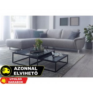HORIZONTE design dohányzóasztal szett - fekete MDF