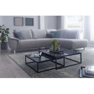 HORIZONTE design dohányzóasztal szett - fekete