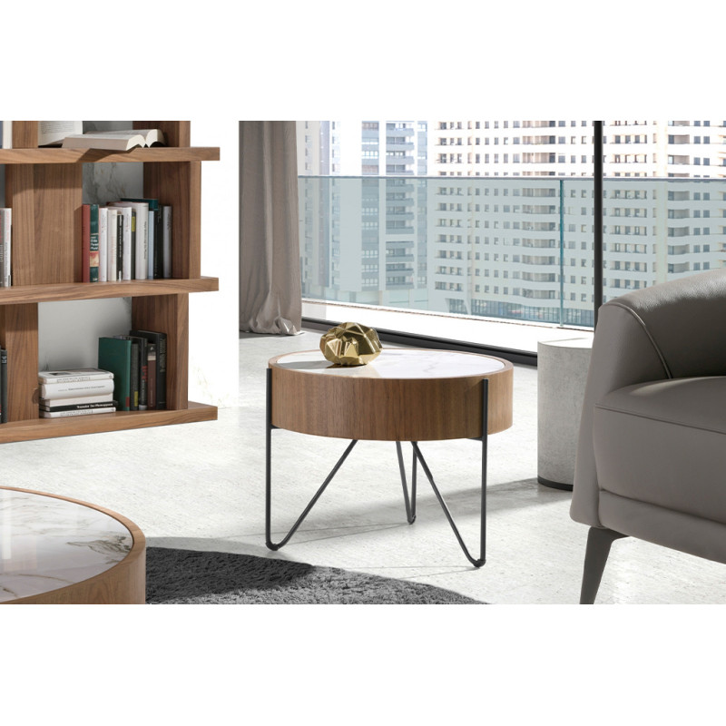 MILANA prémium dió/kerámia lerakóasztal - 50cm