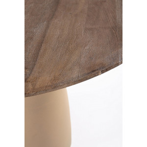NOVELLA kerek mangófa étkezőasztal - 140cm - barna