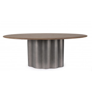 MARINO design mangófa/fém étkezőasztal - 200cm