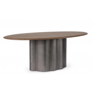 MARINO design mangófa/fém étkezőasztal - 200cm