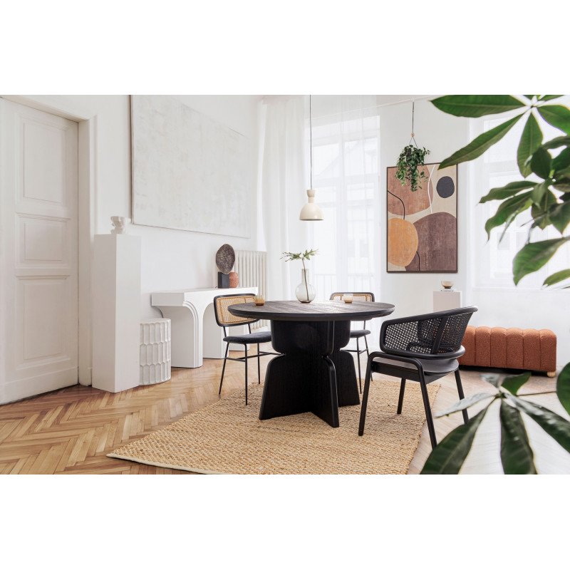 EMPIRE kerek étkezőasztal - 120cm - fekete