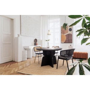 EMPIRE kerek étkezőasztal - 120cm - fekete BIZZOTTO