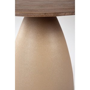 NOVELLA kerek mangófa lerakóasztal - 50cm - barna