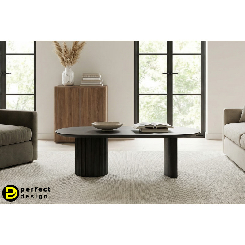 ORISSA BLACK mangófa dohányzóasztal - 130cm