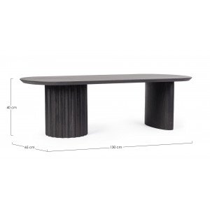 ORISSA BLACK mangófa dohányzóasztal - 130cm