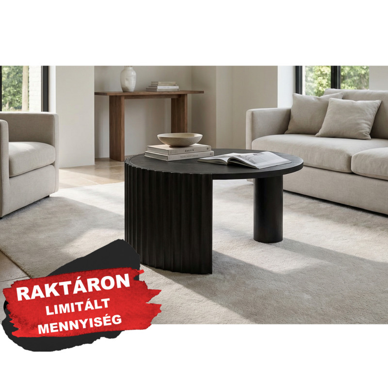 ORISSA BLACK mangófa dohányzóasztal - 80cm