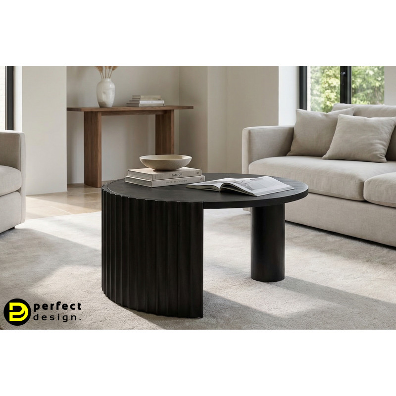 ORISSA BLACK mangófa dohányzóasztal - 80cm