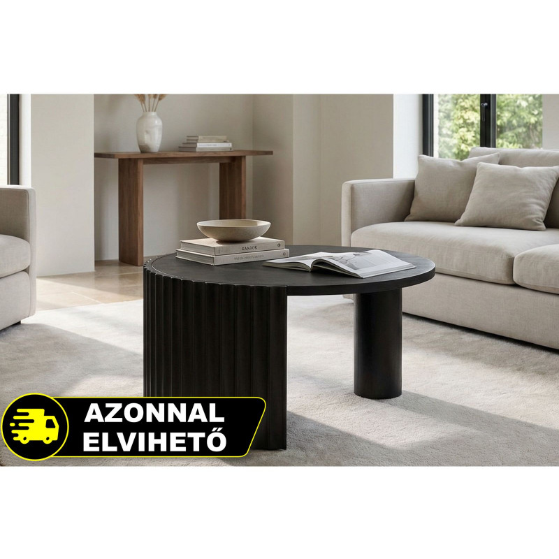 ORISSA BLACK mangófa dohányzóasztal - 80cm