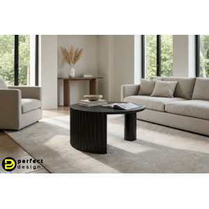 ORISSA BLACK mangófa dohányzóasztal - 80cm