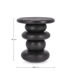 ZEN BLACK mangófa lerakóasztal - 40cm