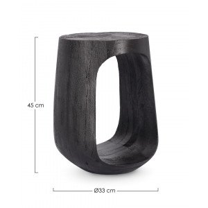 ZEN BLACK mangófa lerakóasztal - 33cm